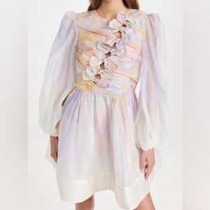 KARLIE Rythmic Knot Mini Dress in rainbow